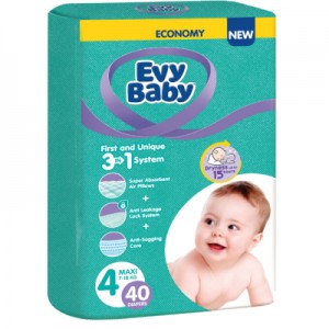 Огляд Підгузки Evy Baby Maxi Twin 7-18 кг 40 шт (8683881000028): характеристики, відгуки, ціни.