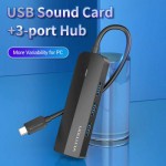Огляд Концентратор Vention USB 3.1 Type-C to 3xUSB 3.0+MicroUSB+3.5mm Sound Adapter black (TGQBB): характеристики, відгуки, ціни.