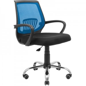 Офісне крісло Richman Стар Хром Піастра Сітка чорна + синя (ADD0003154)
