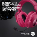 Огляд Навушники Logitech G Pro X 2 Lightspeed Wireless Magenta (981-001275): характеристики, відгуки, ціни.