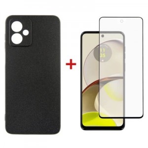 Чохол до мобільного телефона Dengos Kit for Motorola G14 case + glass (Black) (DG-KM-48)