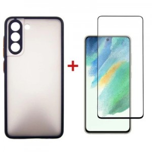 Чохол до мобільного телефона Dengos Kit for Samsung Galaxy S21 FE case + glass (Black) (DG-KM-27)