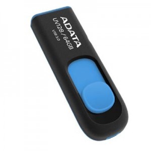 Огляд USB флеш накопичувач ADATA 64Gb UV128 black-blue USB 3.0 (AUV128-64G-RBE): характеристики, відгуки, ціни.