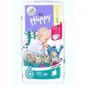 Огляд Підгузки Bella Baby Happy Junior Extra 16+ кг 54 шт (5900516601157): характеристики, відгуки, ціни.