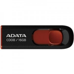 USB флеш накопичувач ADATA 16Gb C008 Black/Red USB 2.0 (AC008-16G-RKD)