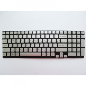 Клавіатура ноутбука Sony VPC-SE Series серебро без рамки подсветка UA (A43274)