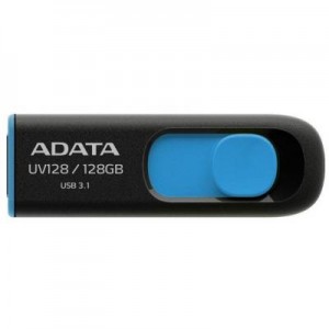 Огляд USB флеш накопичувач ADATA 128GB UV128 Black/Blue USB 3.1 (AUV128-128G-RBE): характеристики, відгуки, ціни.