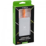 Огляд Батарея універсальна Vinga 10000 mAh SuperQC soft touch w/cable 22.5W dark grey (VPB1SQSCDG): характеристики, відгуки, ціни.