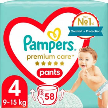 Підгузок Pampers Premium Care Pants Maxi Розмір 4 58 шт (8001090759993)