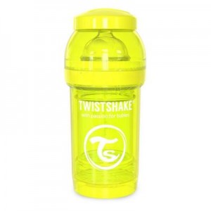 Огляд Пляшечка для годування Twistshake антиколькова 180 мл, жовта (24882): характеристики, відгуки, ціни.