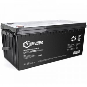 Огляд Батарея до ДБЖ Europower 12В 200Ач (EP12-200M8): характеристики, відгуки, ціни.