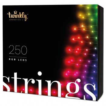 Гірлянда Twinkly Smart LED Strings RGB 250, BT + WiFi, Gen II, IP44 кабель че (TWS250STP-BEU)