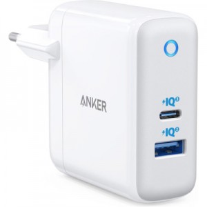 Огляд Зарядний пристрій Anker PowerPort+ Atom III 45W USB-C+15W USB-A (White) (A2322G21): характеристики, відгуки, ціни.