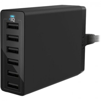 Зарядний пристрій Anker PowerPort 6 - 60W 6-port USB Power IQ V3 (Black) (A2123L12)