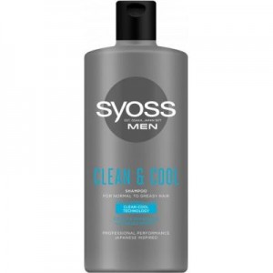 Огляд Шампунь Syoss Men Clean & Cool з Ментолом 440 мл (9000101277197): характеристики, відгуки, ціни.