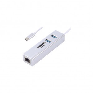 Перехідник Maxxter USB to Gigabit Ethernet, 2 Ports USB 3.0 + microSD/TF card r (NECH-2P-SD-01)