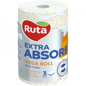 Огляд Паперові рушники Ruta Selecta Mega roll 3 шари 1 шт. (4820023745643): характеристики, відгуки, ціни.