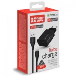 Огляд Зарядний пристрій ColorWay 1USB Quick Charge 3.0 (18W) black + cable Lightning (CW-CHS013QCL-BK): характеристики, відгуки, ціни.