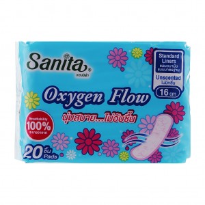 Огляд Щоденні прокладки Sanita Oxygen Flow 16 см 20 шт. (8850461601016): характеристики, відгуки, ціни.