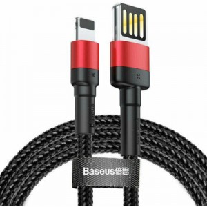 Огляд Дата кабель USB 2.0 AM to Lightning 1.0m Cafule Special Edition 2.4A Black-Red Baseus (CALKLF-G91): характеристики, відгуки, ціни.