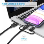 Огляд Дата кабель USB 2.0 AM to Lightning + Micro 5P + Type-C 1.2m MFI Choetech (IP0030-BK): характеристики, відгуки, ціни.