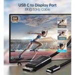 Огляд Кабель мультимедійний USB-C to DisplayPort 1.8m 8K 30Hz Choetech (XCP-1803-BK): характеристики, відгуки, ціни.