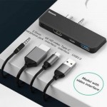 Огляд Концентратор Baseus USB3.1 Type-C+3.5mm toHDMI/USB 3.0/Type-C/3.5mm forSurfaceGo (CAHUB-FT01): характеристики, відгуки, ціни.