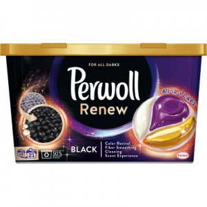 Огляд Капсули для прання Perwoll Renew Black для темних та чорних речей 21 шт. (9000101573992): характеристики, відгуки, ціни.
