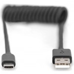 Огляд Дата кабель USB 2.0 AM to Type-C 1.0m (0.32m) spiral black Digitus (AK-300430-006-S): характеристики, відгуки, ціни.