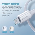 Огляд Дата кабель USB-C to Lightning 1.0m US171 MFI White Ugreen (US171/10493): характеристики, відгуки, ціни.