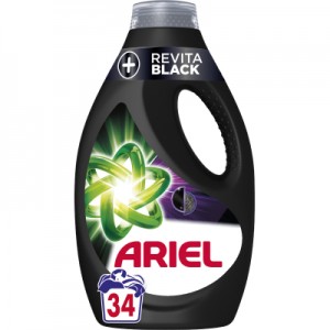 Огляд Гель для прання Ariel + Revitablack 1.7 л (8006540878897): характеристики, відгуки, ціни.