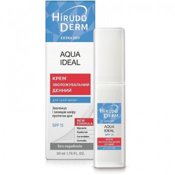 Крем для обличчя Біокон Hirudo Derm Extra Dry Aqua Ideal Зволожувальний денний 50 мл (4820008319036)