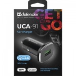 Огляд Зарядний пристрій Defender 1xUSB 18W (USB-A) QC3.0 3А UCA-91 (83830): характеристики, відгуки, ціни.