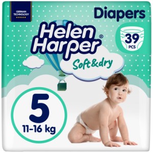 Огляд Підгузки Helen Harper Soft&Dry New Junior Розмір 5 (11-16 кг) 39 шт (2316778): характеристики, відгуки, ціни.