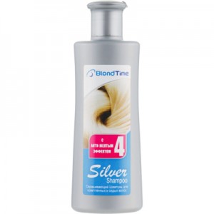 Огляд Шампунь Blond Time Silver Shampoo Відтінювальний Для освітленого і сивого волосся з анти жовтим ефектом 150 мл (3800010500746): характеристики, відгуки, ціни.