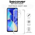 Огляд Чохол до мобільного телефона BeCover Anti-Shock Infinix Hot 40i (X6528B) Clear (710607): характеристики, відгуки, ціни.
