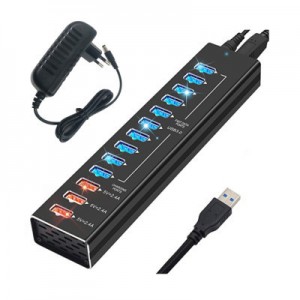 Огляд Концентратор Dynamode 13 ports USB3.0 to10*USB3.0+3*2.4А, Power Adapter 3A/12V (DM-UH-P1013): характеристики, відгуки, ціни.