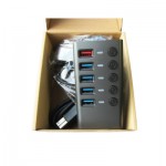 Огляд Концентратор Dynamode 5 ports USB3.0 to 4*USB3.0+2.4А Power Adapter 2.5A/12V (DM-UH-P405-G): характеристики, відгуки, ціни.