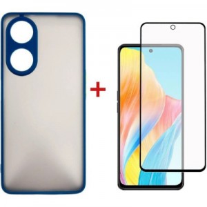 Чохол до мобільного телефона Dengos Kit for OPPO A98 5G case + glass (Blue) (DG-KM-39)