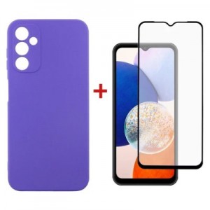 Чохол до мобільного телефона Dengos Kit for Samsung Galaxy A14 5G case + glass (Purple) (DG-KM-13)