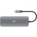 Огляд Концентратор Silicon Power USB-C 8-in-1 SR30 Silver Aluminum (SPU3C08DOCSR300G): характеристики, відгуки, ціни.