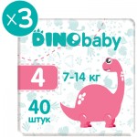 Огляд Підгузки Dino Baby Розмір 4 (7-14 кг) 120 шт (3 пачки по 40 шт) (2000998941239): характеристики, відгуки, ціни.