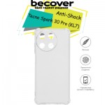 Огляд Чохол до мобільного телефона BeCover Anti-Shock Tecno Spark 30 Pro (KL7) Clear (713155): характеристики, відгуки, ціни.