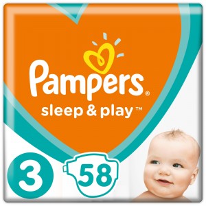 Підгузки Pampers Sleep & Play Midi Розмір 3 (6-10 кг), 58 шт (4015400224211)