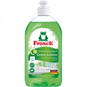 Огляд Засіб для ручного миття посуду Frosch Зелений лимон 500 мл (4009175161833): характеристики, відгуки, ціни.
