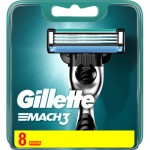 Огляд Змінні касети Gillette Mach3 8 шт. (3014260243548/3014260239640): характеристики, відгуки, ціни.