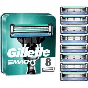 Огляд Змінні касети Gillette Mach3 8 шт. (3014260243548/3014260239640): характеристики, відгуки, ціни.