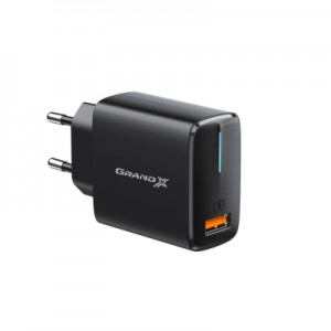 Огляд Зарядний пристрій Grand-X Quick Charge QС3.0 3.6V-6.5V 3A, 6.5V-9V 2A, 9V-12V 1.5A USB (CH-550B): характеристики, відгуки, ціни.