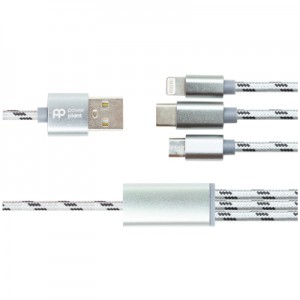 Огляд Дата кабель USB 2.0 AM to Lightning + Micro 5P + Type-C 1.0m 2.1A PowerPlant (CA910663): характеристики, відгуки, ціни.