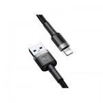 Огляд Дата кабель USB 2.0 AM to Lightning 1.0m Cafule 2.4A gray+black Baseus (CALKLF-BG1): характеристики, відгуки, ціни.